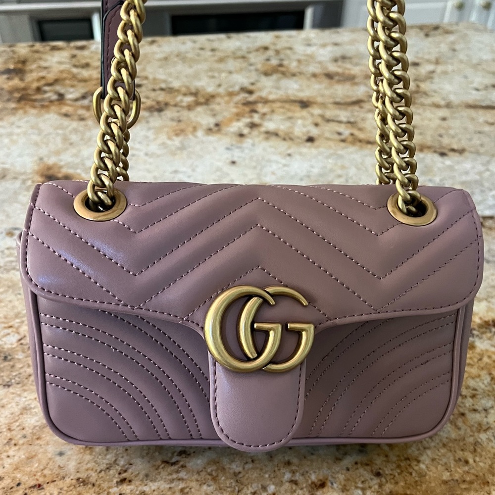 Excellent condition Gucci Dusty Rose marmont Matelassé bag